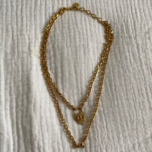 Dior double Gold Chain Necklace